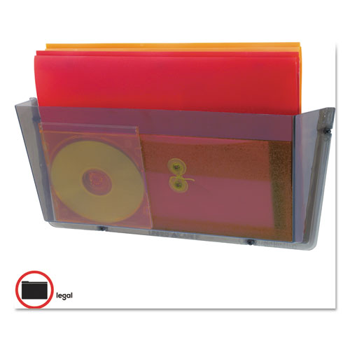 Image of deflecto® Unbreakable DocuPocket Wall File, Legal Size, 17.5" x 3" x 6.5", Smoke