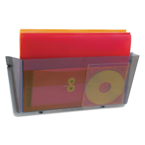 Image of deflecto® Unbreakable DocuPocket Wall File, Legal Size, 17.5" x 3" x 6.5", Smoke