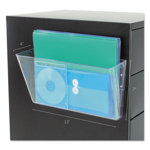 Image of deflecto® Magnetic DocuPocket Wall File, Letter Size, 13" x 4" x 7", Clear