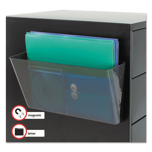 Image of deflecto® Magnetic DocuPocket Wall File, Letter Size, 13" x 4" x 7", Smoke