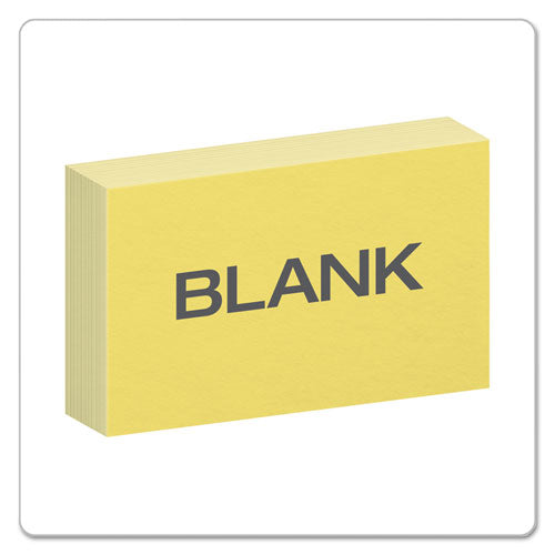 Image of Oxford Unruled Index Cards, 3 X 5, Canary, 100/pack