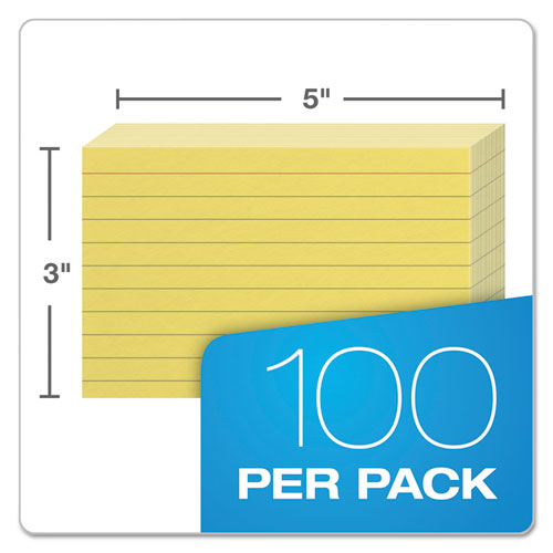 Image of Oxford Ruled Index Cards, 3 X 5, Canary, 100/pack