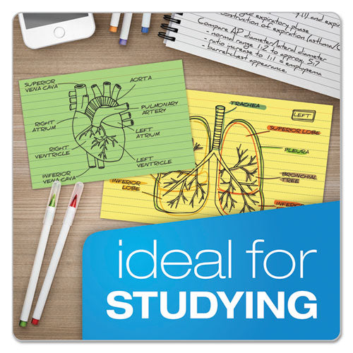 Image of Oxford Ruled Index Cards, 3 X 5, Canary, 100/pack