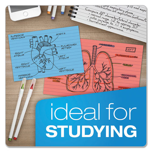 Image of Oxford Ruled Index Cards, 3 X 5, Cherry, 100/pack