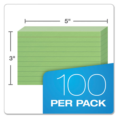 Image of Oxford Ruled Index Cards, 3 X 5, Green, 100/pack
