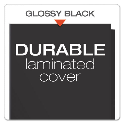 Image of Oxford High Gloss Laminated Paperboard Folder, 100-Sheet Capacity, 11 X 8.5, Black, 25/box