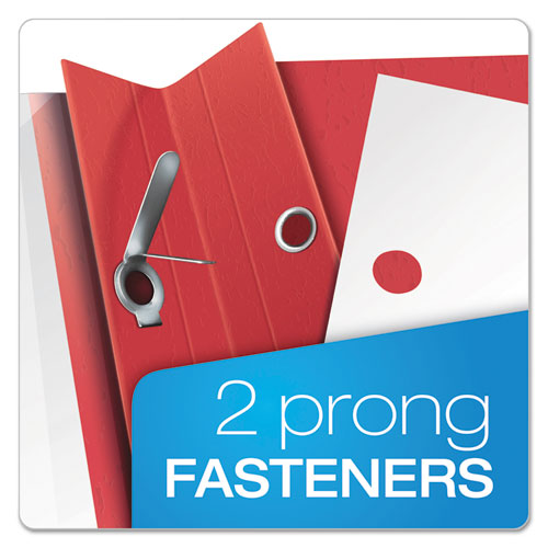 Image of Oxford Clear Front Standard Grade Report Cover, Three-Prong Fastener, 0.5" Capacity, 8.5 X 11, Clear/red, 25/box