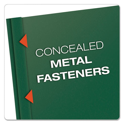 Image of Oxford Clear Front Report Cover, Three-Prong Fastener, 0.5" Capacity, 8.5 X 11, Clear/ Hunter Green, 25/box
