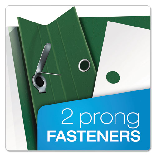 Image of Oxford Clear Front Report Cover, Three-Prong Fastener, 0.5" Capacity, 8.5 X 11, Clear/ Hunter Green, 25/box
