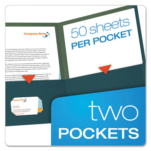 Image of Oxford Earthwise By Oxford 100% Recycled Paper Twin-Pocket Portfolio, 100-Sheet Capacity, 11 X 8.5, Blue, 25/box
