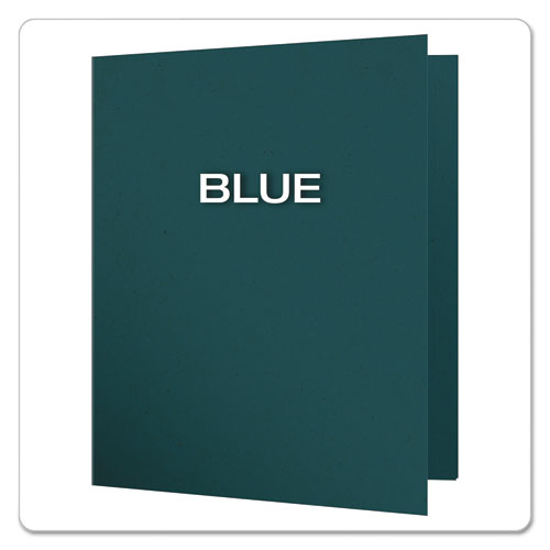 Image of Oxford Earthwise By Oxford 100% Recycled Paper Twin-Pocket Portfolio, 100-Sheet Capacity, 11 X 8.5, Blue, 25/box