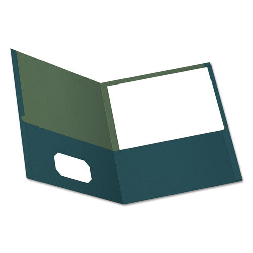 Image of Oxford Earthwise By Oxford 100% Recycled Paper Twin-Pocket Portfolio, 100-Sheet Capacity, 11 X 8.5, Blue, 25/box