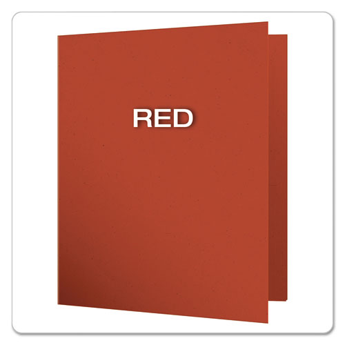 Image of Oxford Earthwise By Oxford 100% Recycled Paper Twin-Pocket Portfolio, 100-Sheet Capacity, 11 X 8.5, Red, 25/box