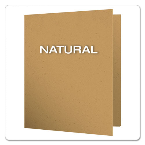 Image of Oxford Earthwise By Oxford 100% Recycled Paper Twin-Pocket Portfolio, 100-Sheet Capacity, 11 X 8.5, Natural, 25/box