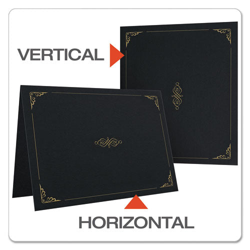 Image of Oxford Certificate Holder, 11.25 x 8.75, Black, 5/Pack