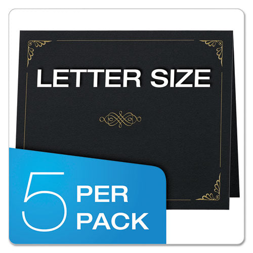 Image of Oxford Certificate Holder, 11.25 x 8.75, Black, 5/Pack