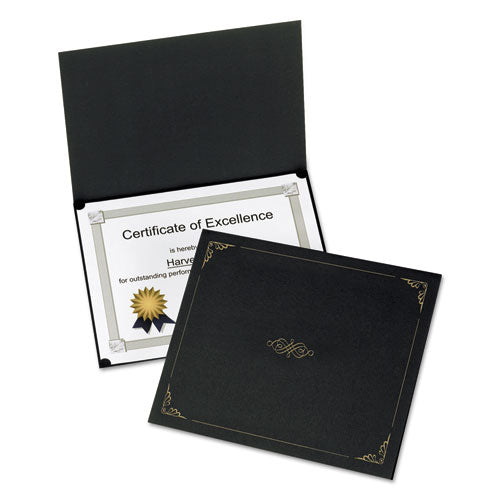 Image of Oxford Certificate Holder, 11.25 x 8.75, Black, 5/Pack