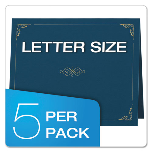 Image of Oxford Certificate Holder, 11.25 x 8.75, Dark Blue, 5/Pack