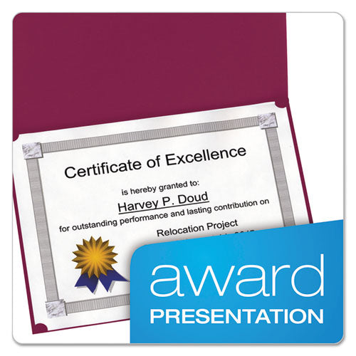 Image of Oxford Certificate Holder, 11.25 x 8.75, Burgundy, 5/Pack