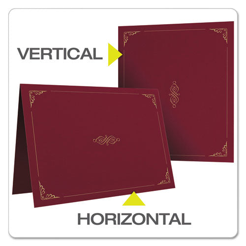 Image of Oxford Certificate Holder, 11.25 x 8.75, Burgundy, 5/Pack