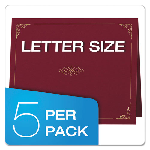 Image of Oxford Certificate Holder, 11.25 x 8.75, Burgundy, 5/Pack