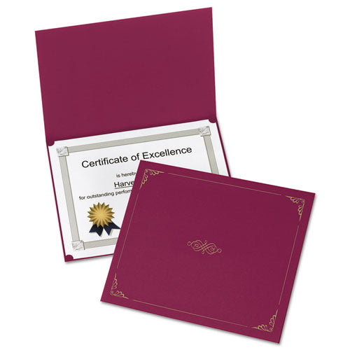 Image of Oxford Certificate Holder, 11.25 x 8.75, Burgundy, 5/Pack