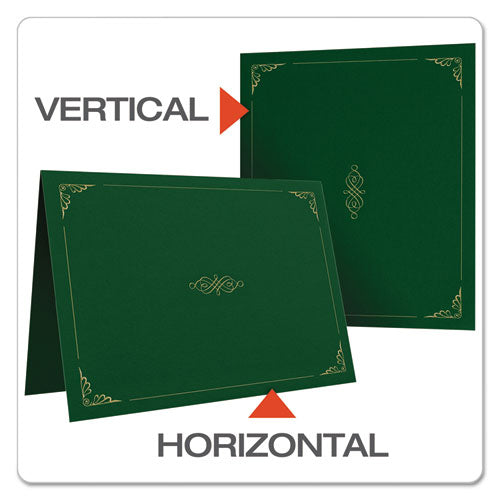Image of Oxford Certificate Holder, 11.25 x 8.75, Green, 5/Pack