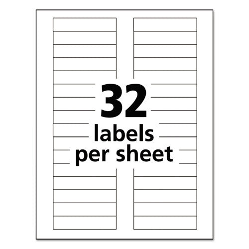 Image of Avery® Durable Permanent Id Labels With Trueblock Technology, Laser Printers, 0.63 X 3, White, 32/sheet, 50 Sheets/pack