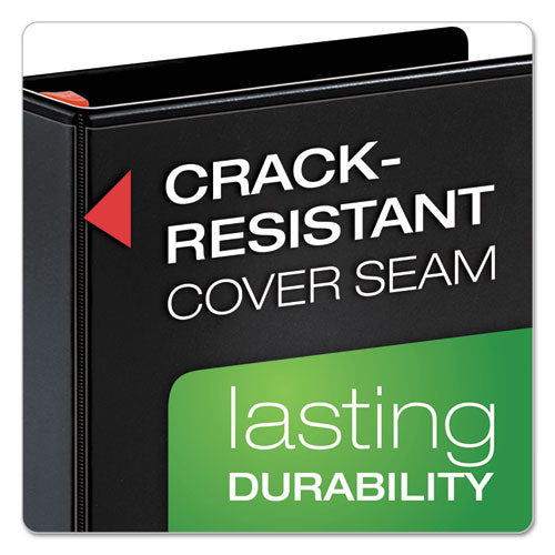 Image of Cardinal® XtraLife ClearVue Non-Stick Slant-D Ring Binder, 3 Rings, 3" Capacity, 11 x 8.5, Black