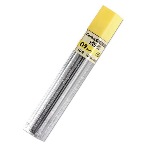 Image of Pentel® Super Hi-Polymer Lead Refills, 0.9 Mm, Hb, Black, 15/tube