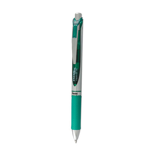 Image of Pentel® Energel Rtx Gel Pen, Retractable, Medium 0.7 Mm, Green Ink, Green/gray Barrel