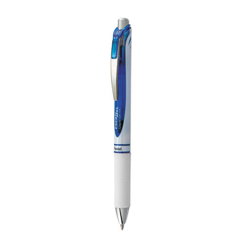 Image of Pentel® EnerGel RTX Gel Pen, Retractable, Medium 0.7 mm, Blue Ink, White/Translucent Blue Barrel