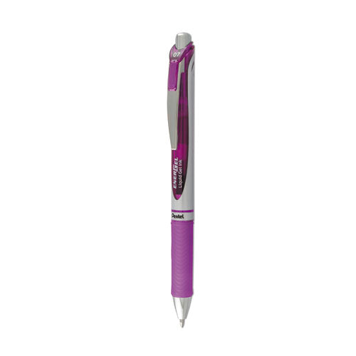 Image of Pentel® Energel Rtx Gel Pen, Retractable, Medium 0.7 Mm, Violet Ink, Violet/gray Barrel