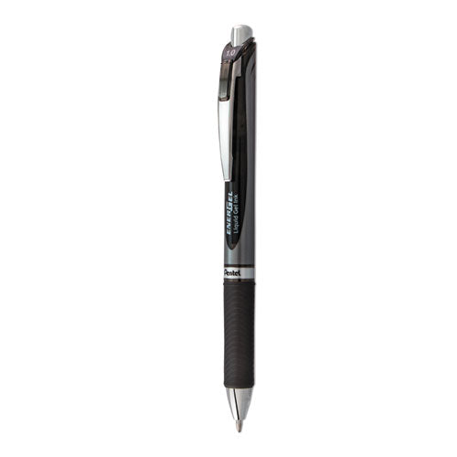 Image of Pentel® Energel Rtx Gel Pen, Retractable, Bold 1 Mm, Black Ink, Black/gray Barrel