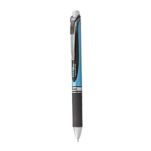 Image of Pentel® EnerGel RTX Gel Pen, Retractable, Fine 0.5 mm, Black Ink, Black/Blue Barrel