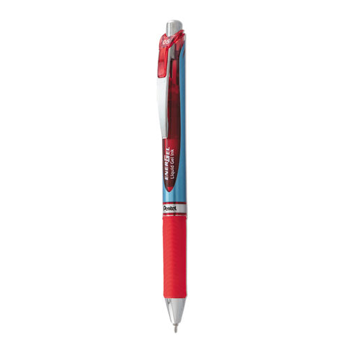 Image of Pentel® EnerGel RTX Gel Pen, Retractable, Fine 0.5 mm, Red Ink, Red/Blue Barrel