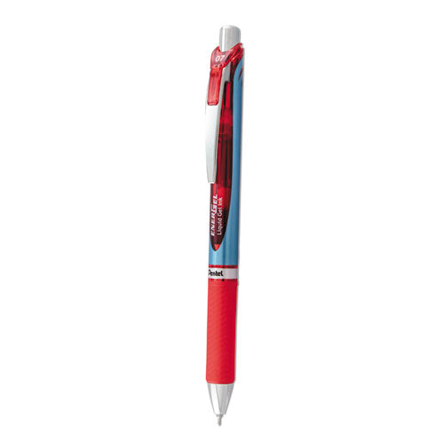 Image of Pentel® EnerGel RTX Gel Pen, Retractable, Medium 0.7 mm, Red Ink, Red/Blue Barrel