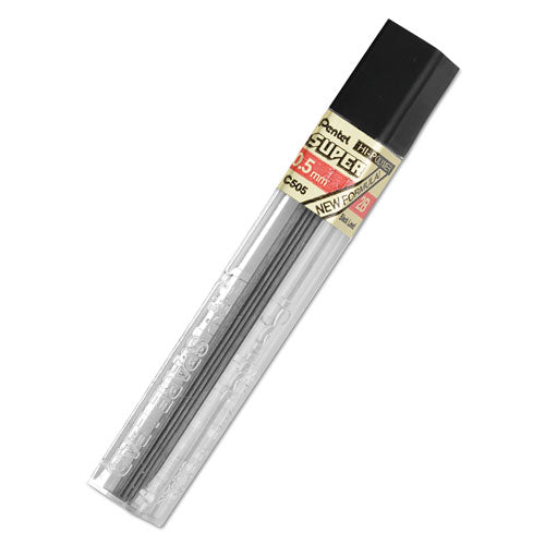 Image of Pentel® Super Hi-Polymer Lead Refills, 0.5 Mm, 2b, Black, 12/tube