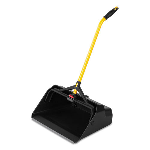 Image of Rubbermaid® Commercial Maximizer Heavy-Duty Stand Up Debris Pan, 20.44w X 29h, Plastic, Yellow/black