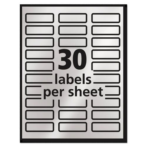 Image of Avery® Foil Mailing Labels, Inkjet Printers, 0.75 X 2.25, Silver, 30/sheet, 10 Sheets/pack