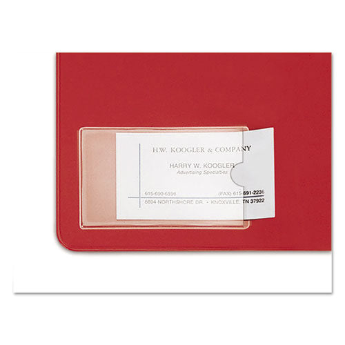 Image of Cardinal® HOLD IT Poly Business Card Pocket, Top Load, 3.75 x 2.38, Clear, 10/Pack