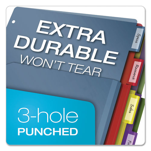 Image of Cardinal® Expanding Pocket Index Dividers, 5-Tab, 11 x 8.5, Assorted, 1 Set