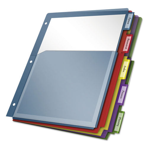 Image of Cardinal® Expanding Pocket Index Dividers, 5-Tab, 11 x 8.5, Assorted, 1 Set
