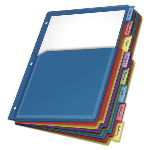 Image of Cardinal® Expanding Pocket Index Dividers, 8-Tab, 11 x 8.5, Assorted, 1 Set
