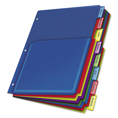 Image of Cardinal® Expanding Pocket Index Dividers, 8-Tab, 11 x 8.5, Assorted, 1 Set