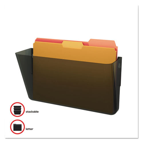 Image of deflecto® DocuPocket Stackable Wall Pocket, Letter Size, 13" x 4", Smoke