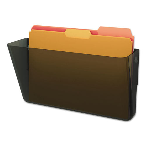 Image of deflecto® DocuPocket Stackable Wall Pocket, Letter Size, 13" x 4", Smoke