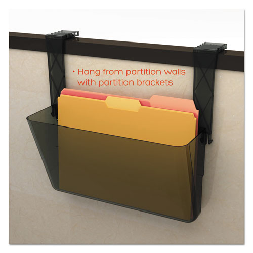 Image of deflecto® DocuPocket Stackable Wall Pocket, Letter Size, 13" x 4", Smoke