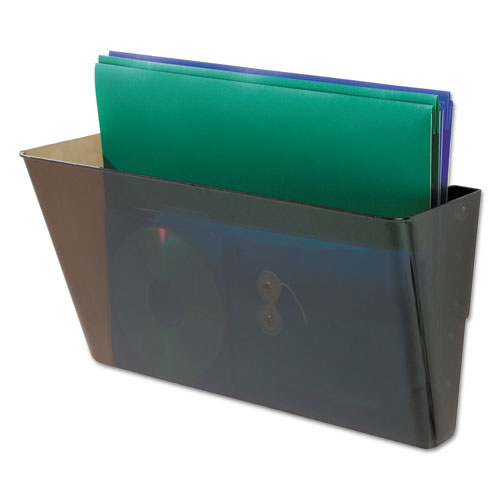 Image of deflecto® DocuPocket Stackable Wall Pocket, Letter Size, 13" x 4", Smoke