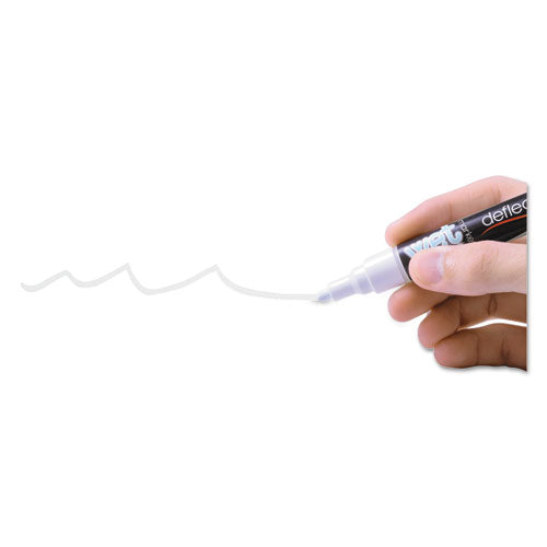 Image of deflecto® Wet Erase Markers, Medium Chisel Tip, White, 4/pack
